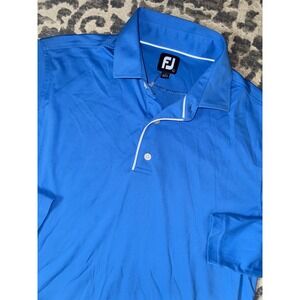 New FJ Foot Joy men's large blue long‎ sleeve polo shirt